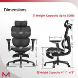 Ergonomic Office Chair with Footrest and Dynamic Lumbar Support