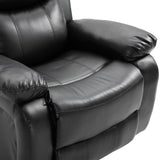 PU Leather Massage Recliner Chair, Swivel Rocker Sofa with Remote Control, Footrest,