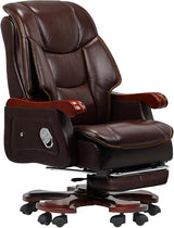 Jones Executive Office Chair with Massage,Genuine Leather Luxury Managerial Executive