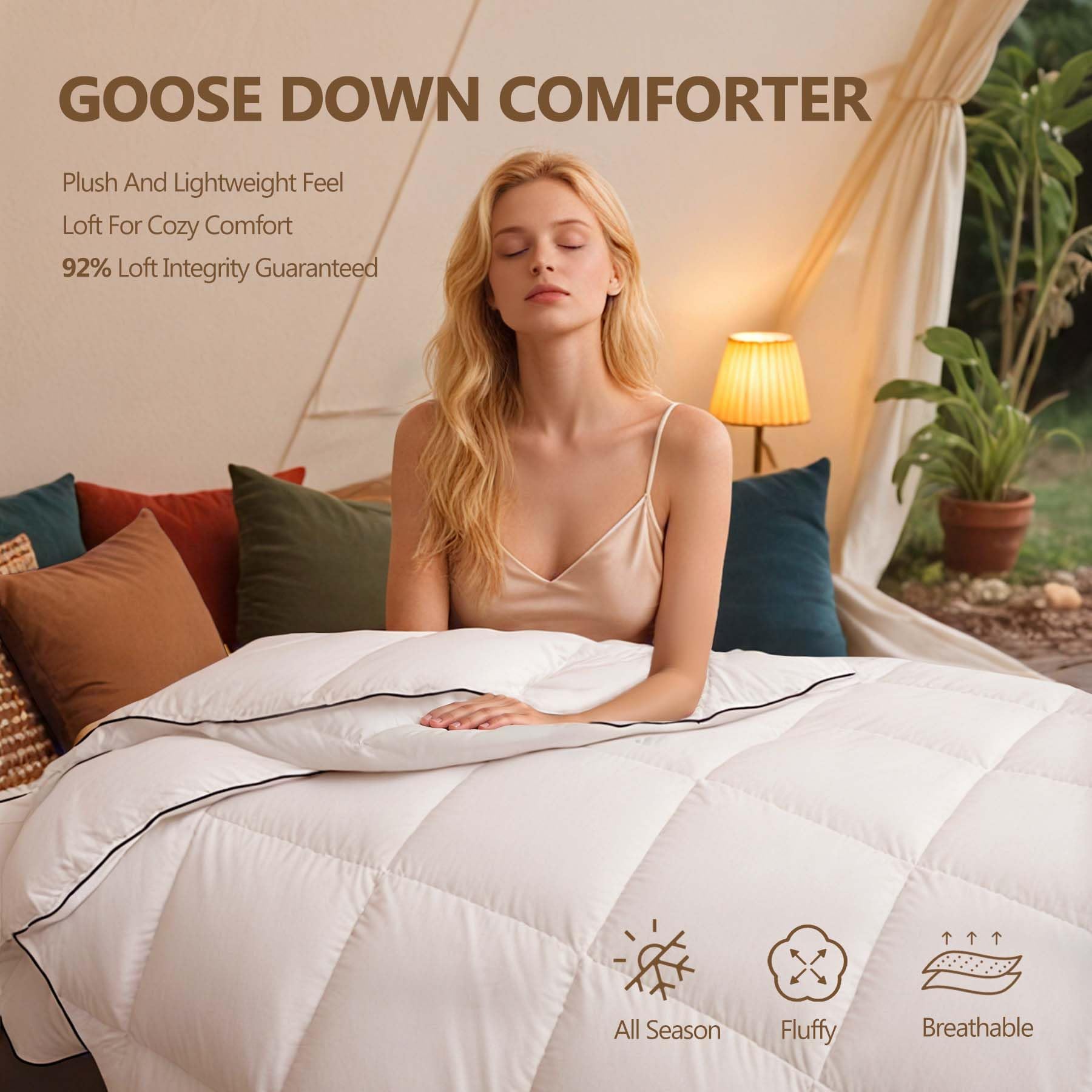 Oversized King Goose Down Comforter - 750+ Fill Power All Season Duvet