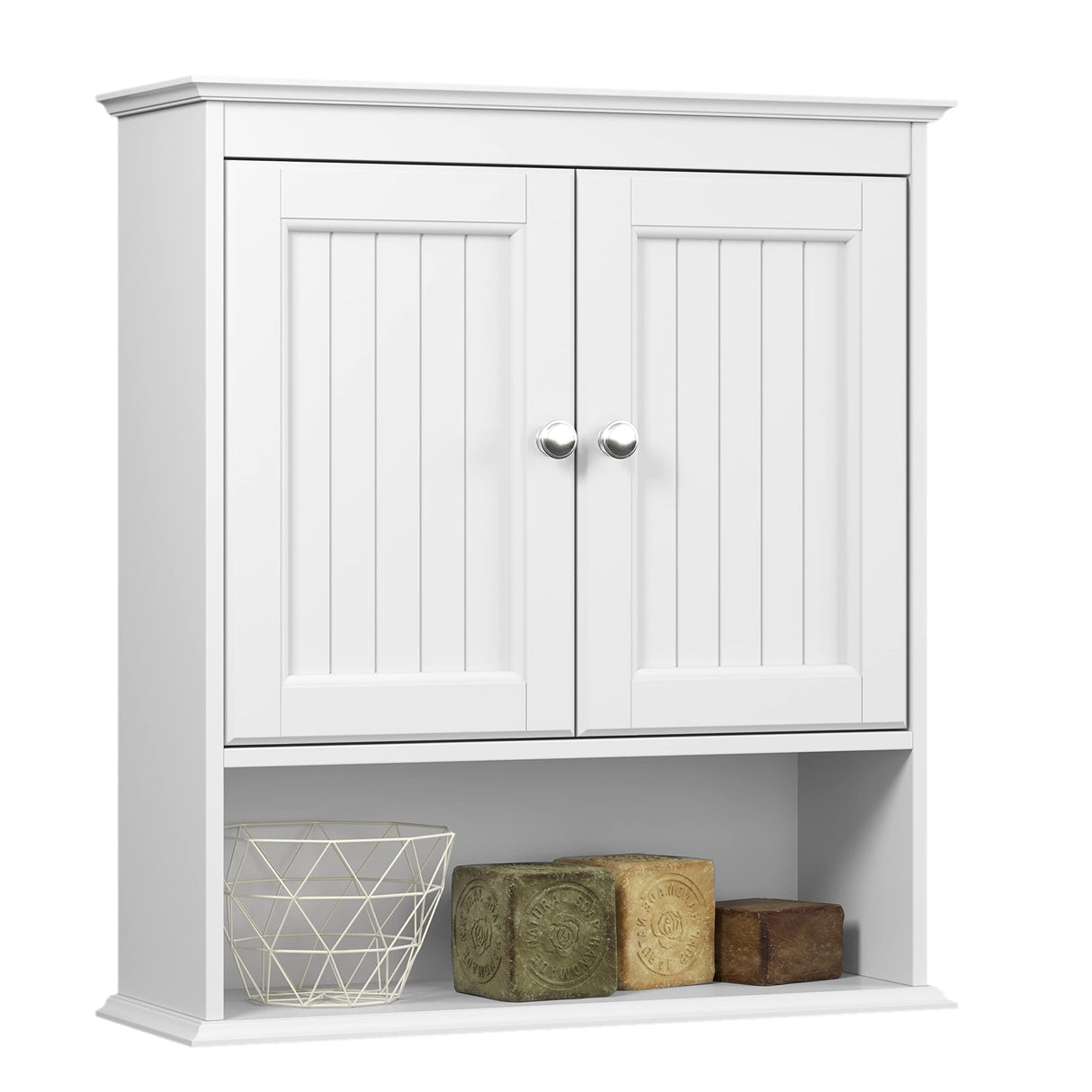 Bathroom Cabinet Wall Mounted with Doors, Wood Hanging Cabinet