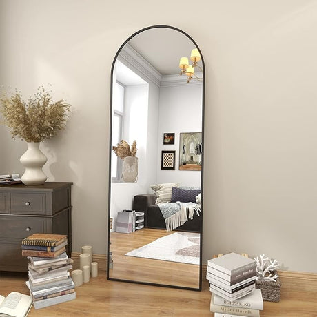 65"x24" Arch Floor Mirror, Full Length Mirror Wall Mirror Hanging or Leaning Arched-Top