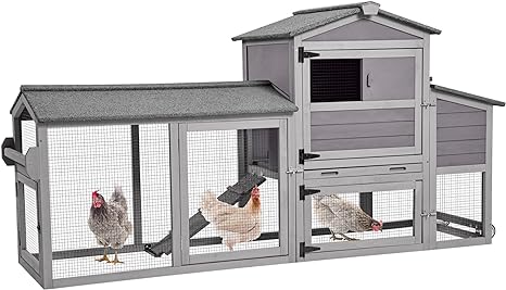 for 2-4 Chickens, Mobile Chicken House for Outdoor with Wheels, Nesting Box