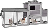 for 2-4 Chickens, Mobile Chicken House for Outdoor with Wheels, Nesting Box