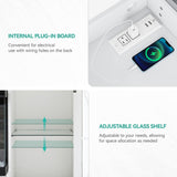 Fireplace TV Stand for 75-80 Inch TV with LED Lighting