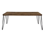 Binoche 44" x 24" Coffee Table, Rustic Oak/Black