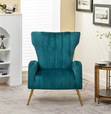 Armchair Modern Velvet Accent Chair, Channel Tufted Bedroom, Office or Living Room