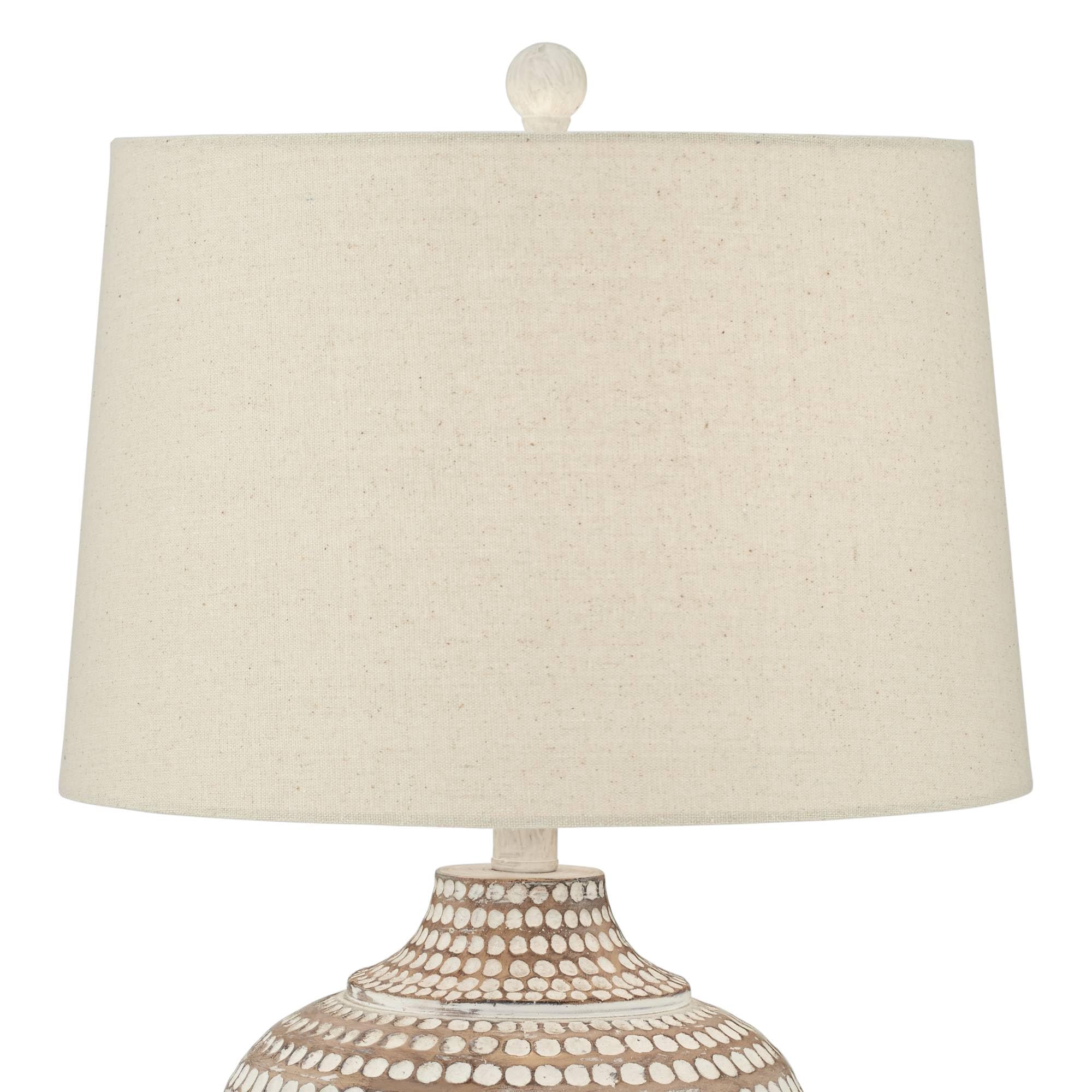 Textured Dot Jug Table Lamps Set of 2 - Farmhouse Coastal Accent Lighting
