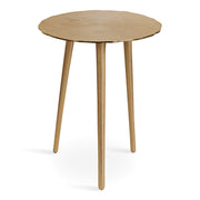 Sancia Modern Side Table, 15 x 15 x 20, Gold, Sand Casted Iron Table