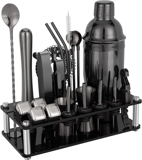 Cocktail Shaker Set, 23-Piece Stainless Steel Bartender Kit with Acrylic Stand