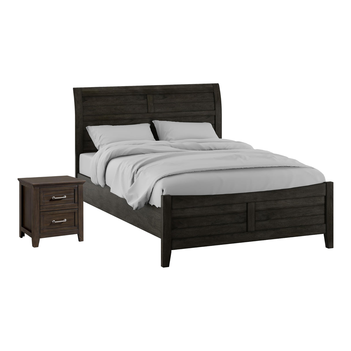 Blackstrom Solid Wood 2-Piece Bedroom Sets, Queen Size Panel Bed