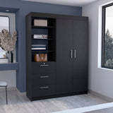 Kenya 3 Drawers Armoire, Double Door