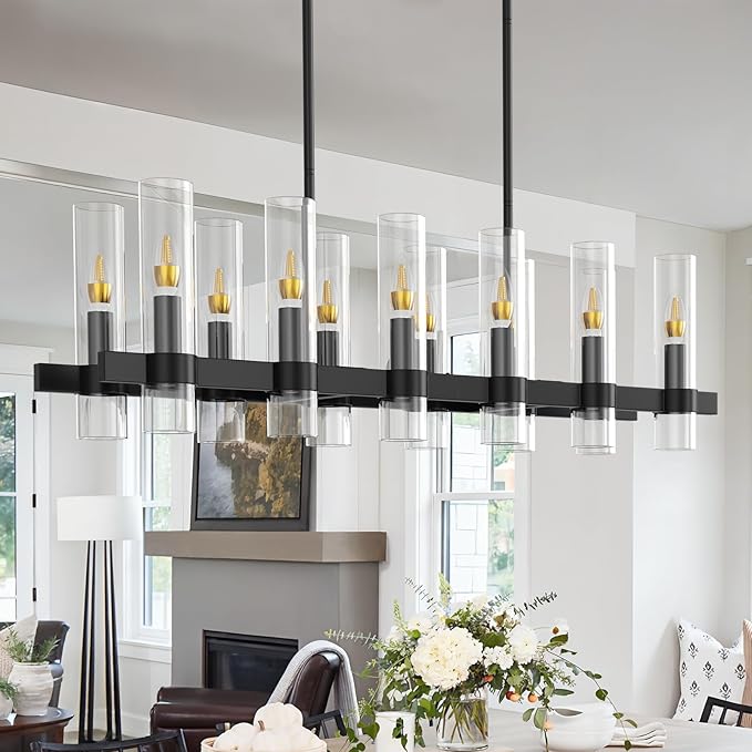 60 Inch Black Wagon Wheel Chandelier, 24 Lights, with Brown Glass Shade