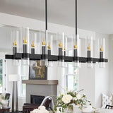60 Inch Black Wagon Wheel Chandelier, 24 Lights, with Brown Glass Shade