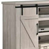 TV Media Entertainment Console, 2 Sliding Barn Doors, Dusty, Gray and Black