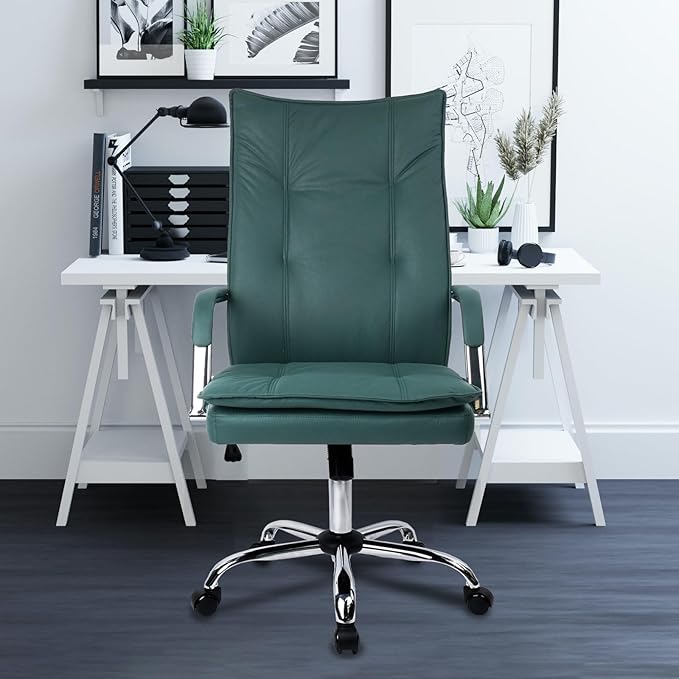 Fabric Green Executive Office Desk Chair, Mid-Back Comfortable Cloth Computer