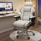 Executive Computer Chair Home Office Desk Chair,Adjustable Angle, Ergonomic Adjustable Height PU Leather Chairs with Cushions Armrest for Long Time Seating-High Office Chair with Footrest…