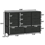 Wide Dresser with 9 Large Drawers for 55'' Long TV Stand Entertainment Center