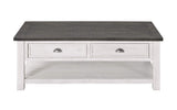 Monterey Solid Wood Coffee Table White with Grey Top