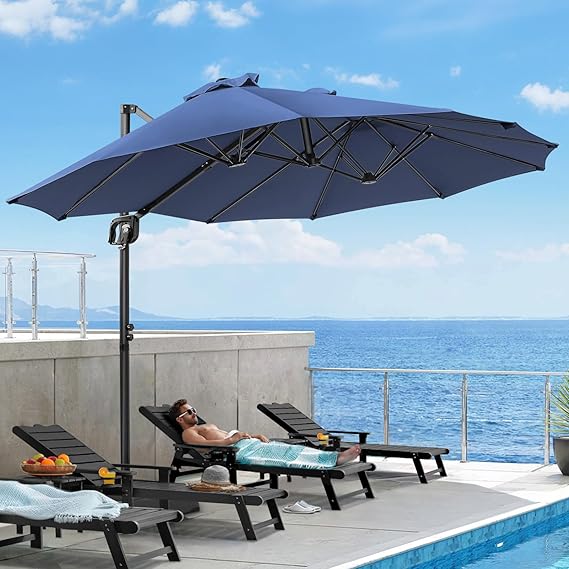 8x13 FT Cantilever Patio Umbrella with Free Height Adjustment