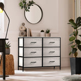 Dresser with 6 Faux Wood Drawers - Chest Organizer Unit with Steel Frame 9