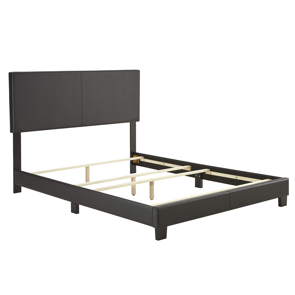 Florence Upholstered Platform Bed Frame Mattress Foundation with Faux Leather