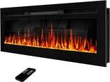 60" Electric Fireplace Inserts, Wall Mounted or Recessed Inserts