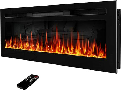 60" Electric Fireplace Inserts, Wall Mounted or Recessed Inserts