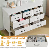 Dresser for Bedroom with 7 Drawers, Modern White Dresser with Golden Handles