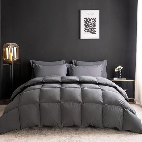 Goose Feather Down Comforter Oversize King Size,Hotel Style Bedding Comforter,