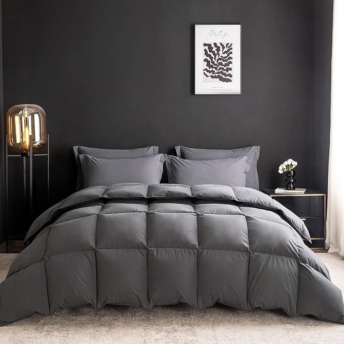 Feather Down Comforter Cal King Size,Hotel Style Bedding Comforter,750+ Fill Power