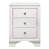 3-Drawer Nightstand, White