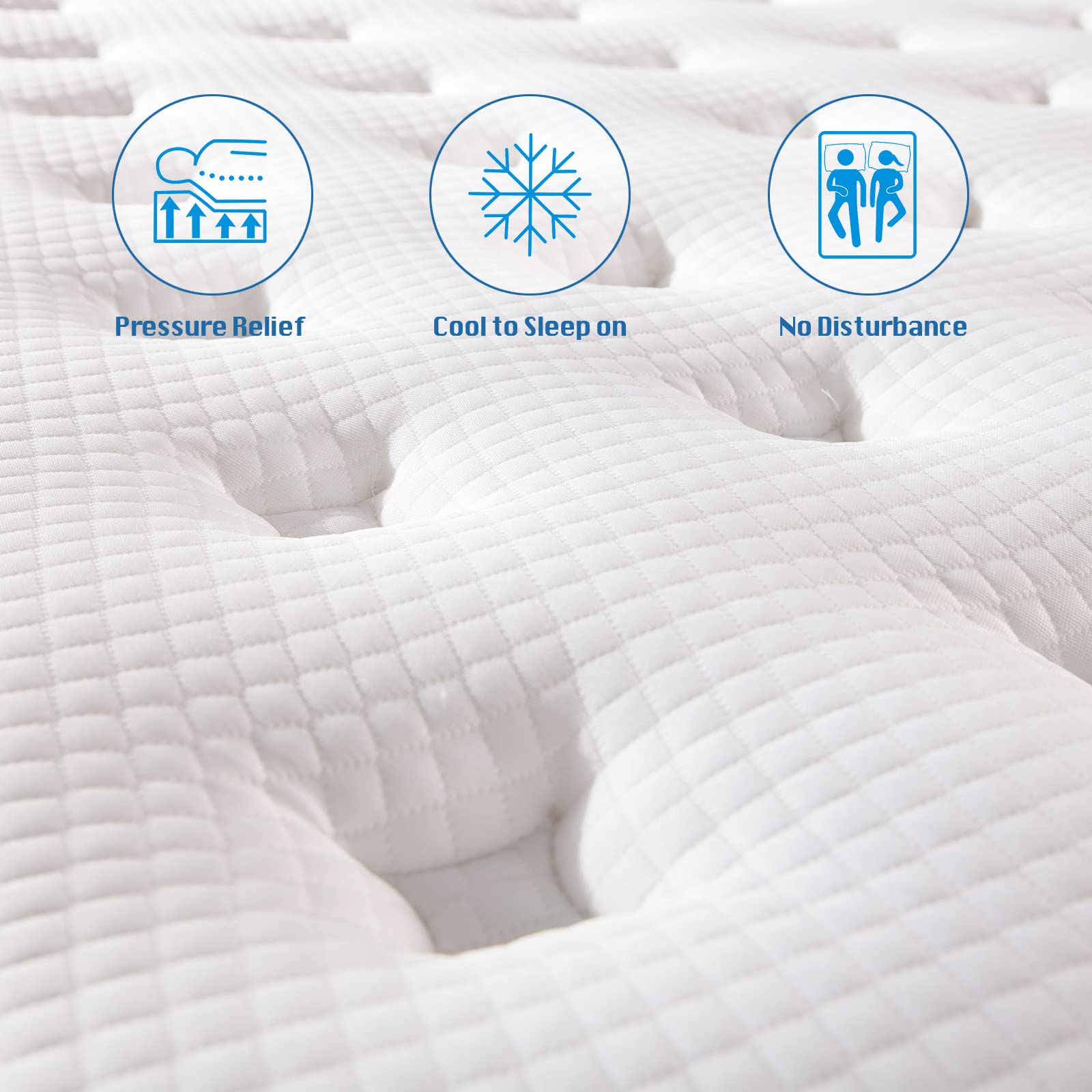 King Mattress, 14 Inch Hybrid Mattress in a Box, Gel Foam Mattress