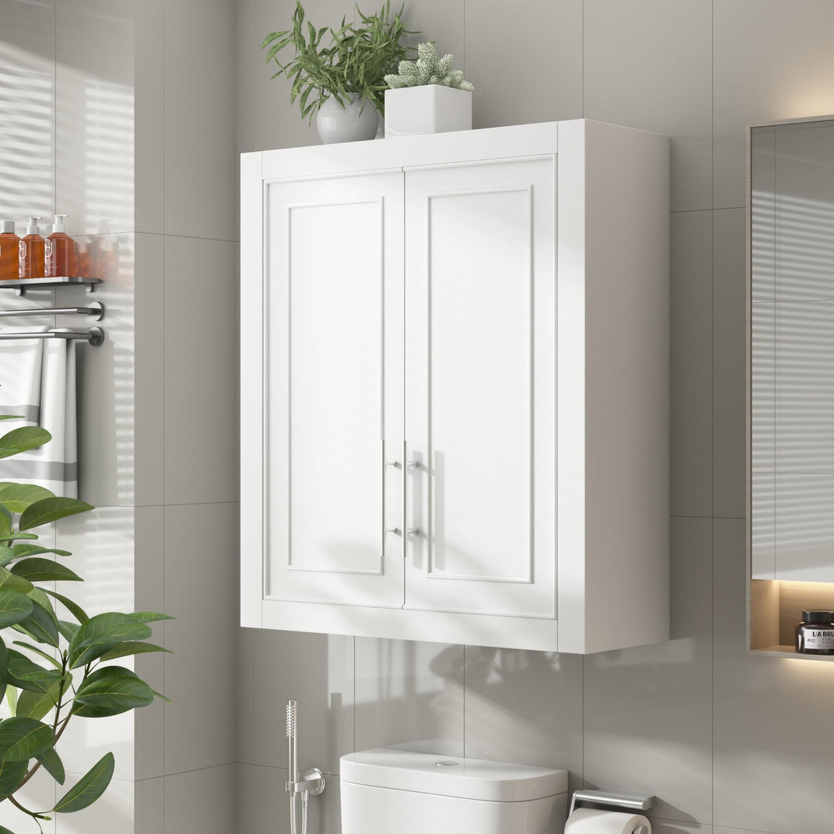 26"x22"x8" Bathroom Cabinet with Adjustable Shelf, Medicine Cabinet Over The Toilet