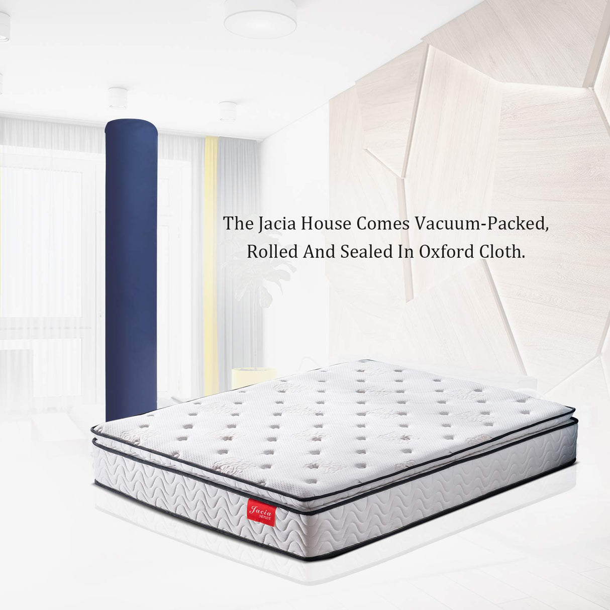 Queen Mattress 11.4 Inch Pillow Top Pocket Spring Hybrid Mattress,