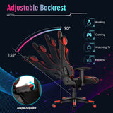 RGB LED Gaming Chair - Ergonomic High Back PVC Leather E-Sport Computer Chair with Lumbar Support