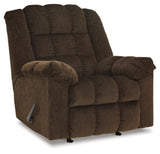 Ludden Ultra Plush Manual Rocker Recliner with Tufted Back, Dark Brown