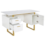 Storage Drawers and Cabinet 51.25” W-Modern Office Large Floating Desktop Surface Desk