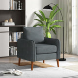 Modern Mid-Century Accent Chair- Fabric Upholstered Accent Arm Chair Chair for Bedroom, Grey