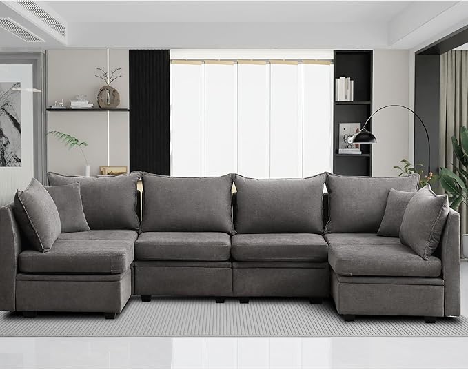 Modular Sectional Sofa, Convertible U Shaped Sofa Couch with Storage