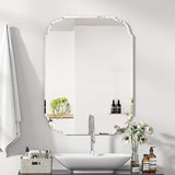 Silver Wall Mirror-Beveled Edge Frameless Mirror for Bathroom, Vanity, Bedroom,