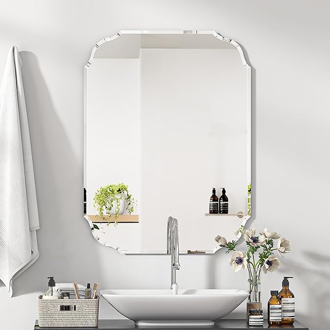 Mirror-Beveled Edge Frameless Mirror for Bathroom
