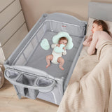 5-in-1 Playpen Portable Crib for Baby,Multifunction Bedside Crib from