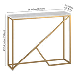 Stella Console Table, 36" Wide, Gold/White