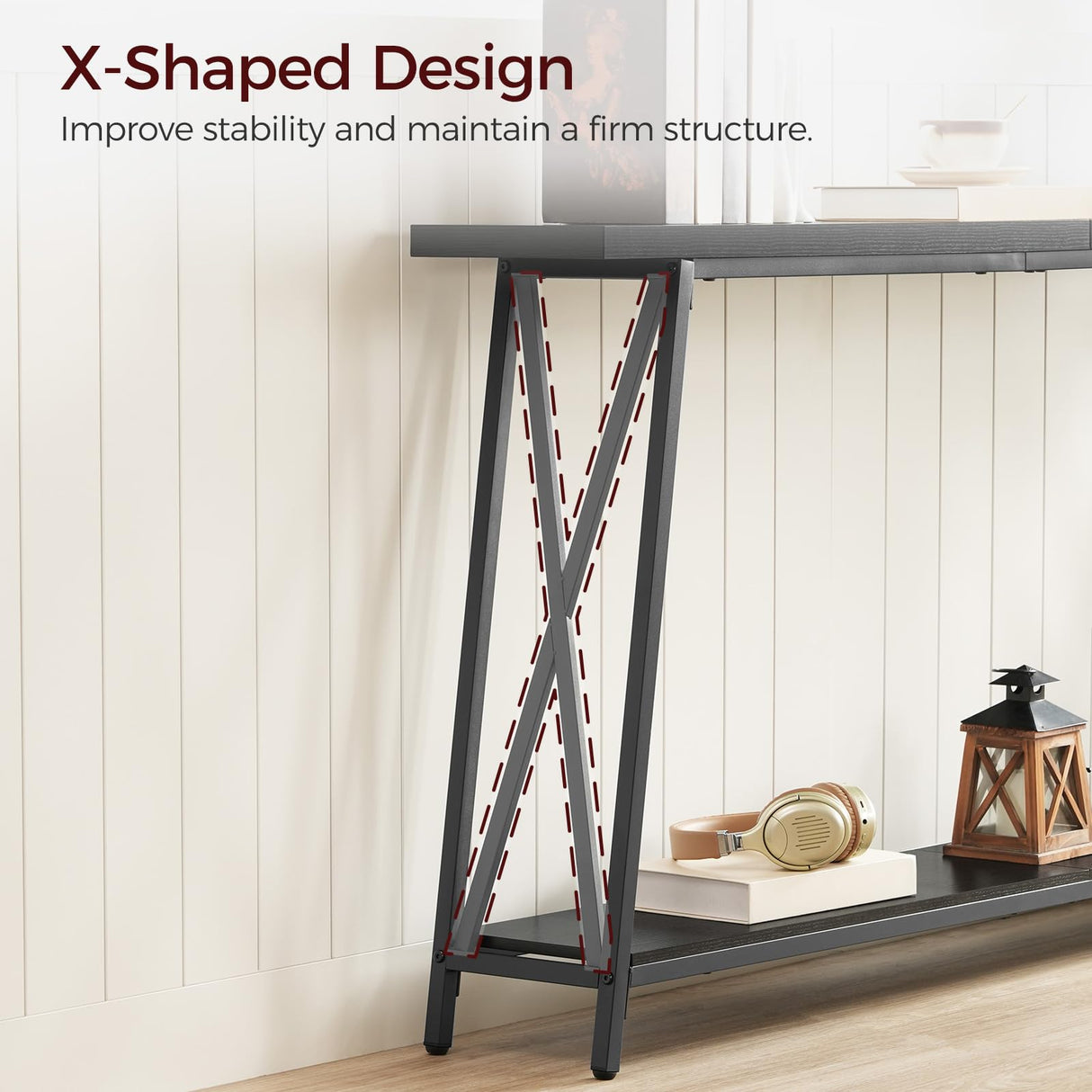 Console Table, 63" Industrial Entryway Table, Extra Long Sofa Table Behind Couch,