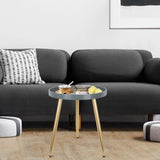 Small Side Table, Round Mid Century Coffee Table for Small Places