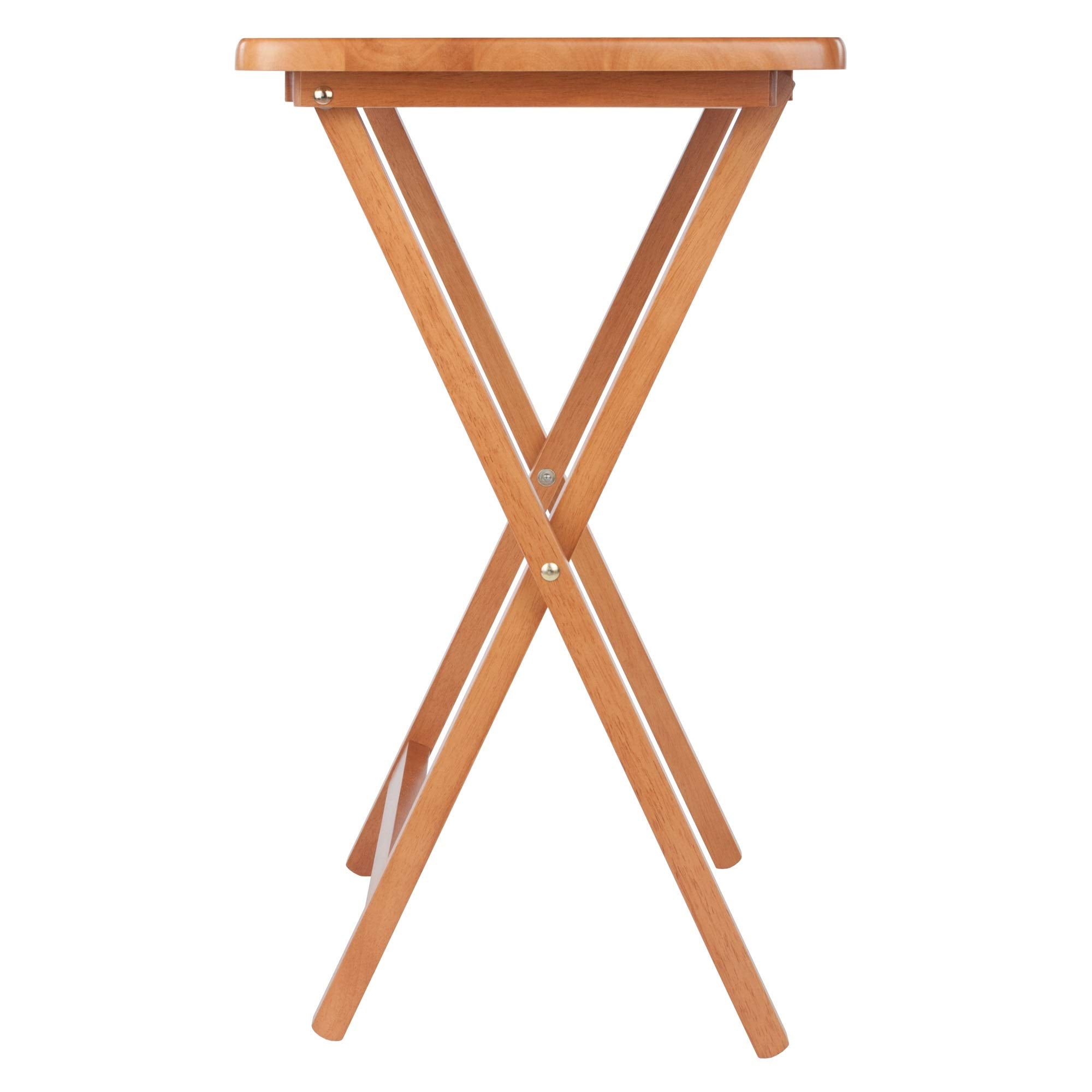 Wood Dylan 5-Piece Snack Table Set - Stylish Folding Tables, Durable X-Frame Base