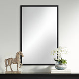 Vega Matte Black 24" x 38" Rectangular Wall Mirror