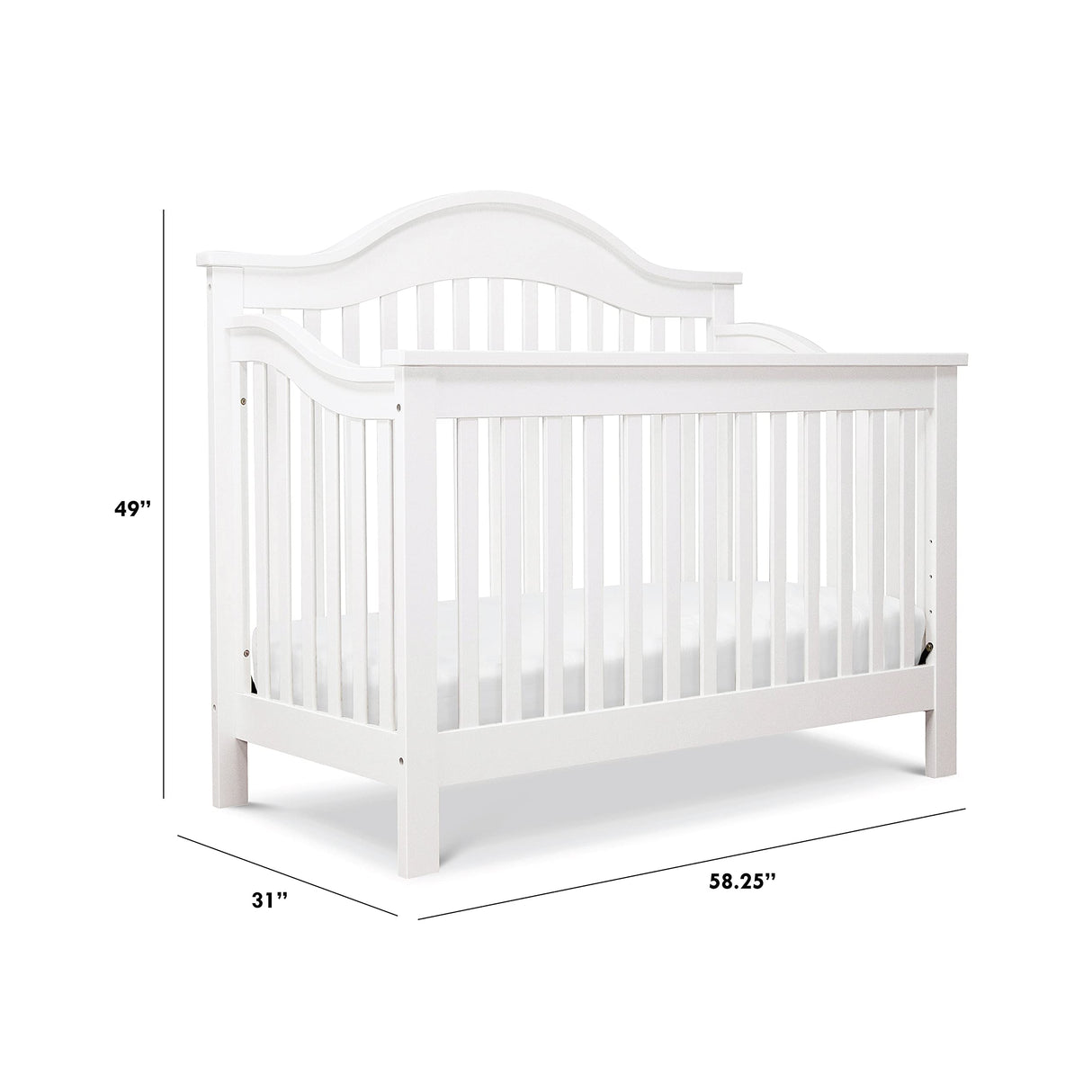 Jayden 4-in-1 Convertible Crib in White, Greenguard Gold Certified