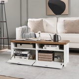 TV Stand for 50" TV, Modern TV Console Table with 2 Open Shelves & 2 Enclosed Cabinets